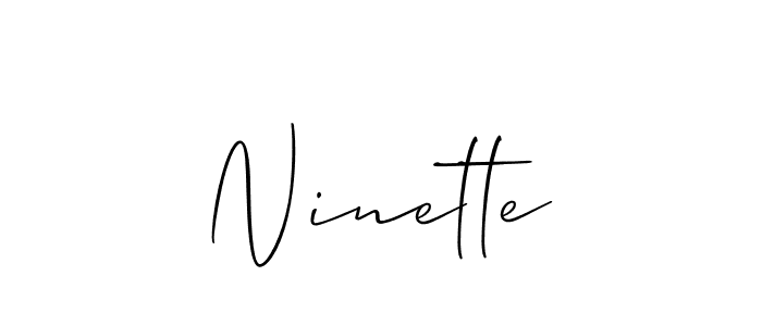 Create a beautiful signature design for name Ninette. With this signature (Allison_Script) fonts, you can make a handwritten signature for free. Ninette signature style 2 images and pictures png