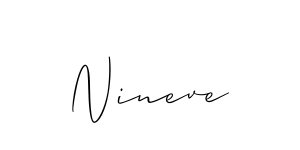 Design your own signature with our free online signature maker. With this signature software, you can create a handwritten (Allison_Script) signature for name Nineve. Nineve signature style 2 images and pictures png