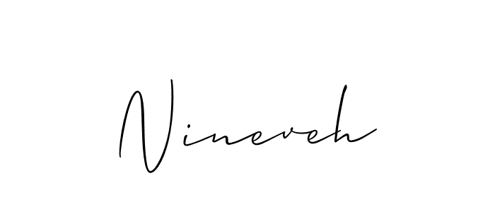 Design your own signature with our free online signature maker. With this signature software, you can create a handwritten (Allison_Script) signature for name Nineveh. Nineveh signature style 2 images and pictures png