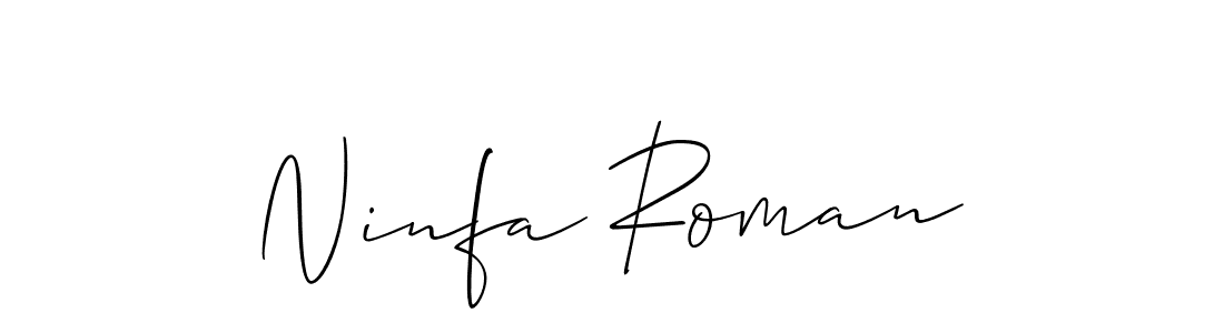 Create a beautiful signature design for name Ninfa Roman. With this signature (Allison_Script) fonts, you can make a handwritten signature for free. Ninfa Roman signature style 2 images and pictures png