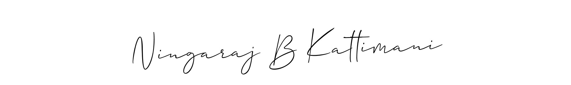 Allison_Script is a professional signature style that is perfect for those who want to add a touch of class to their signature. It is also a great choice for those who want to make their signature more unique. Get Ningaraj B Kattimani name to fancy signature for free. Ningaraj B Kattimani signature style 2 images and pictures png