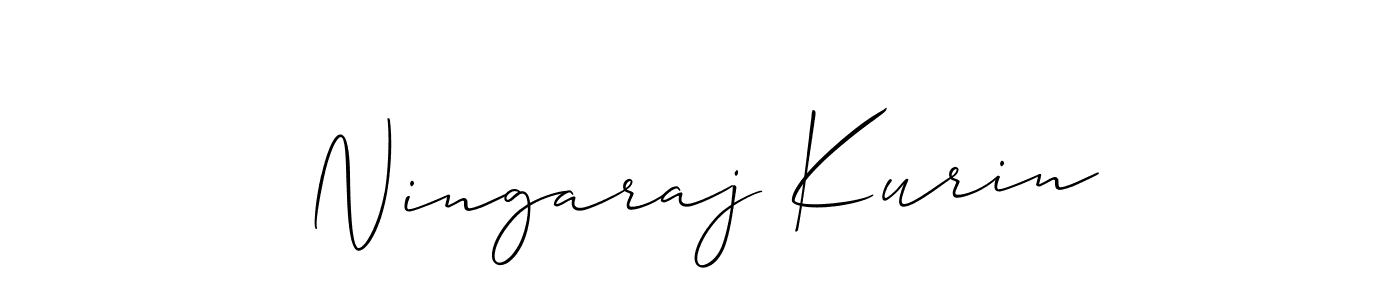 The best way (Allison_Script) to make a short signature is to pick only two or three words in your name. The name Ningaraj Kurin include a total of six letters. For converting this name. Ningaraj Kurin signature style 2 images and pictures png