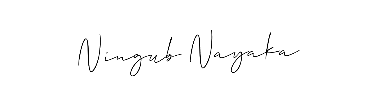 Design your own signature with our free online signature maker. With this signature software, you can create a handwritten (Allison_Script) signature for name Ningub Nayaka. Ningub Nayaka signature style 2 images and pictures png