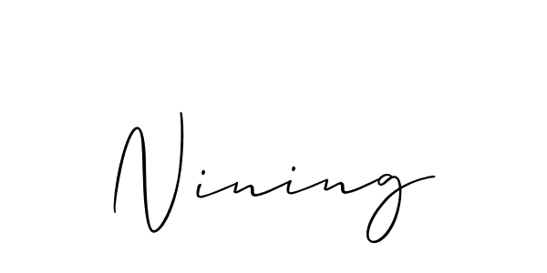 Design your own signature with our free online signature maker. With this signature software, you can create a handwritten (Allison_Script) signature for name Nining. Nining signature style 2 images and pictures png