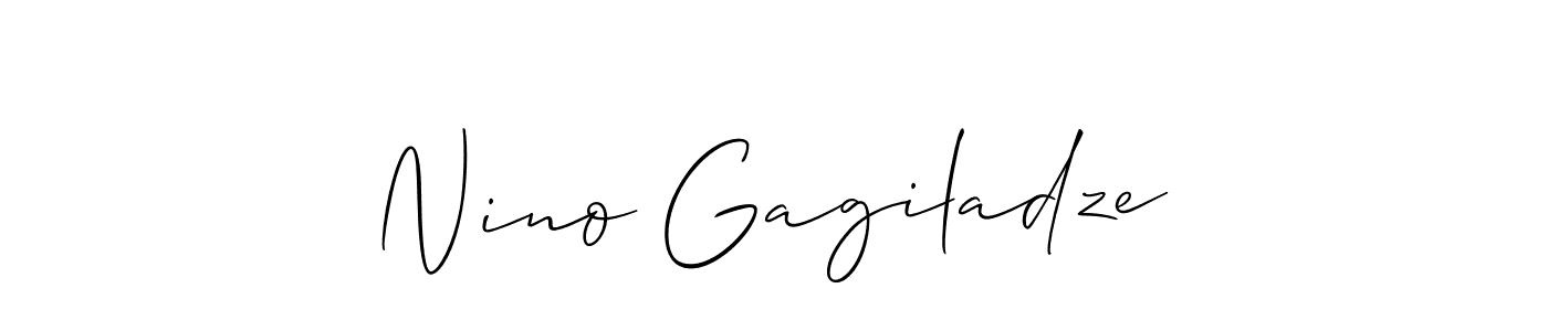 Similarly Allison_Script is the best handwritten signature design. Signature creator online .You can use it as an online autograph creator for name Nino Gagiladze. Nino Gagiladze signature style 2 images and pictures png