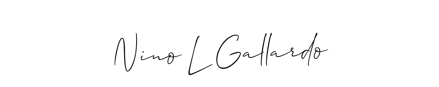 How to make Nino L Gallardo name signature. Use Allison_Script style for creating short signs online. This is the latest handwritten sign. Nino L Gallardo signature style 2 images and pictures png