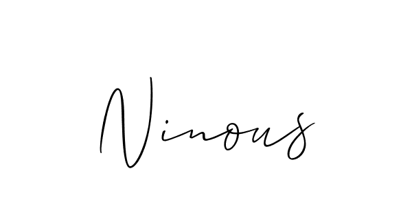 Allison_Script is a professional signature style that is perfect for those who want to add a touch of class to their signature. It is also a great choice for those who want to make their signature more unique. Get Ninous name to fancy signature for free. Ninous signature style 2 images and pictures png