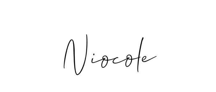 Design your own signature with our free online signature maker. With this signature software, you can create a handwritten (Allison_Script) signature for name Niocole. Niocole signature style 2 images and pictures png