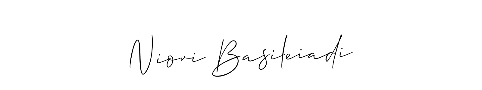 Make a beautiful signature design for name Niovi Basileiadi. With this signature (Allison_Script) style, you can create a handwritten signature for free. Niovi Basileiadi signature style 2 images and pictures png