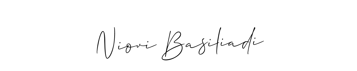 Make a short Niovi Basiliadi signature style. Manage your documents anywhere anytime using Allison_Script. Create and add eSignatures, submit forms, share and send files easily. Niovi Basiliadi signature style 2 images and pictures png