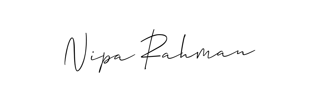 Nipa Rahman stylish signature style. Best Handwritten Sign (Allison_Script) for my name. Handwritten Signature Collection Ideas for my name Nipa Rahman. Nipa Rahman signature style 2 images and pictures png