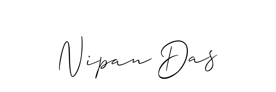 How to make Nipan Das name signature. Use Allison_Script style for creating short signs online. This is the latest handwritten sign. Nipan Das signature style 2 images and pictures png