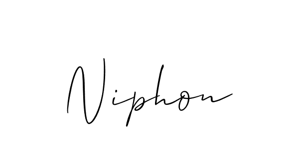 Design your own signature with our free online signature maker. With this signature software, you can create a handwritten (Allison_Script) signature for name Niphon. Niphon signature style 2 images and pictures png