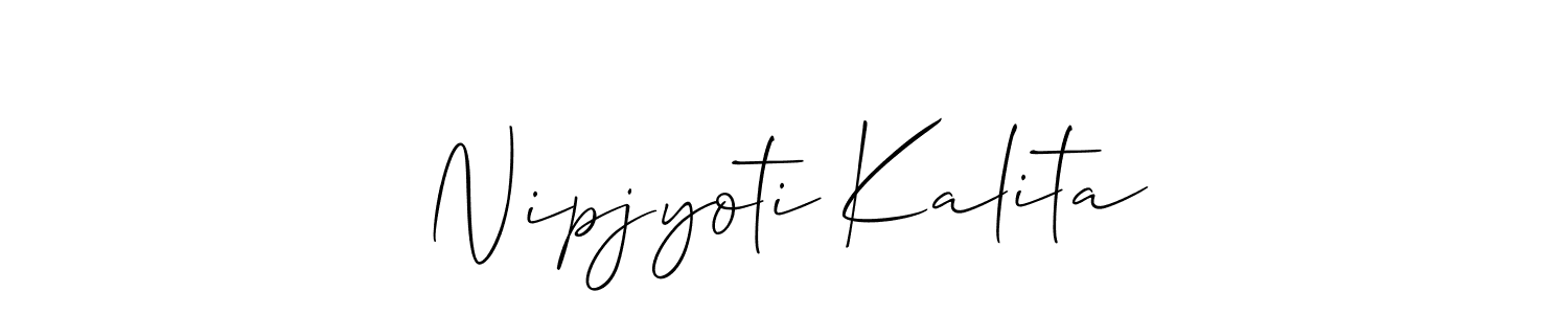 Also we have Nipjyoti Kalita name is the best signature style. Create professional handwritten signature collection using Allison_Script autograph style. Nipjyoti Kalita signature style 2 images and pictures png