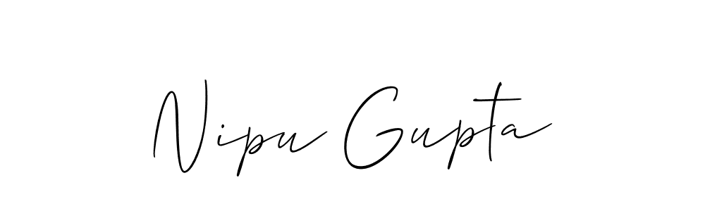 It looks lik you need a new signature style for name Nipu Gupta. Design unique handwritten (Allison_Script) signature with our free signature maker in just a few clicks. Nipu Gupta signature style 2 images and pictures png