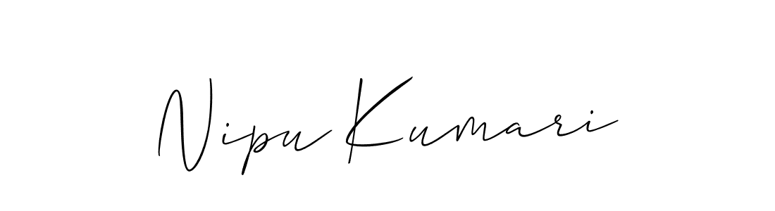 Create a beautiful signature design for name Nipu Kumari. With this signature (Allison_Script) fonts, you can make a handwritten signature for free. Nipu Kumari signature style 2 images and pictures png