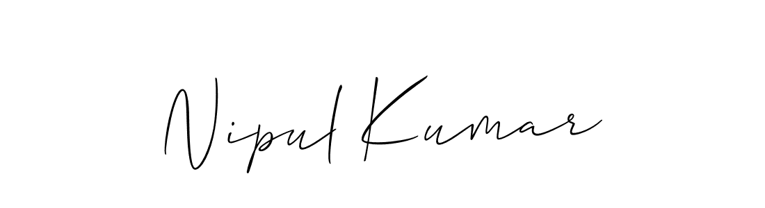 if you are searching for the best signature style for your name Nipul Kumar. so please give up your signature search. here we have designed multiple signature styles  using Allison_Script. Nipul Kumar signature style 2 images and pictures png