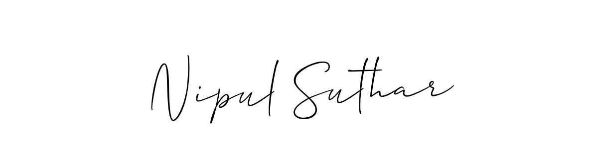Create a beautiful signature design for name Nipul Suthar. With this signature (Allison_Script) fonts, you can make a handwritten signature for free. Nipul Suthar signature style 2 images and pictures png