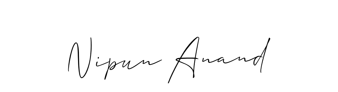 Nipun Anand stylish signature style. Best Handwritten Sign (Allison_Script) for my name. Handwritten Signature Collection Ideas for my name Nipun Anand. Nipun Anand signature style 2 images and pictures png