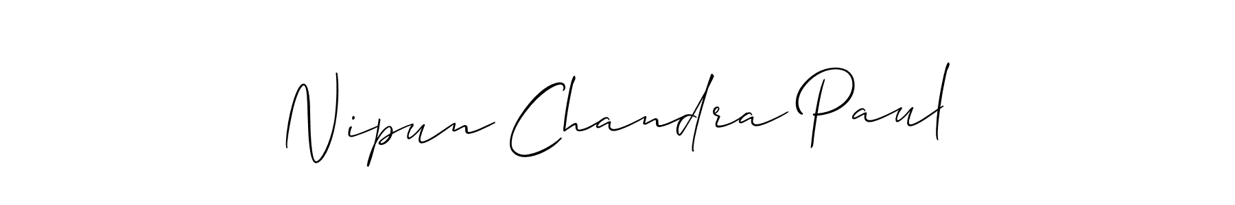 Make a short Nipun Chandra Paul signature style. Manage your documents anywhere anytime using Allison_Script. Create and add eSignatures, submit forms, share and send files easily. Nipun Chandra Paul signature style 2 images and pictures png