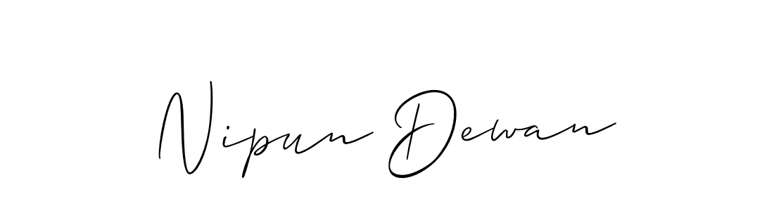 Best and Professional Signature Style for Nipun Dewan. Allison_Script Best Signature Style Collection. Nipun Dewan signature style 2 images and pictures png