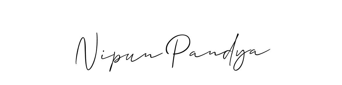 Design your own signature with our free online signature maker. With this signature software, you can create a handwritten (Allison_Script) signature for name Nipun Pandya. Nipun Pandya signature style 2 images and pictures png