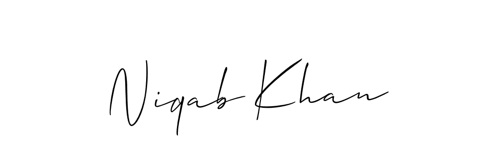 Niqab Khan stylish signature style. Best Handwritten Sign (Allison_Script) for my name. Handwritten Signature Collection Ideas for my name Niqab Khan. Niqab Khan signature style 2 images and pictures png