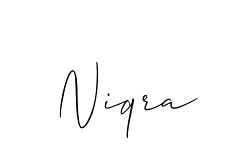 How to make Niqra name signature. Use Allison_Script style for creating short signs online. This is the latest handwritten sign. Niqra signature style 2 images and pictures png