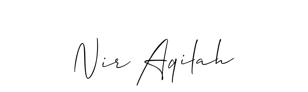 Also we have Nir Aqilah name is the best signature style. Create professional handwritten signature collection using Allison_Script autograph style. Nir Aqilah signature style 2 images and pictures png