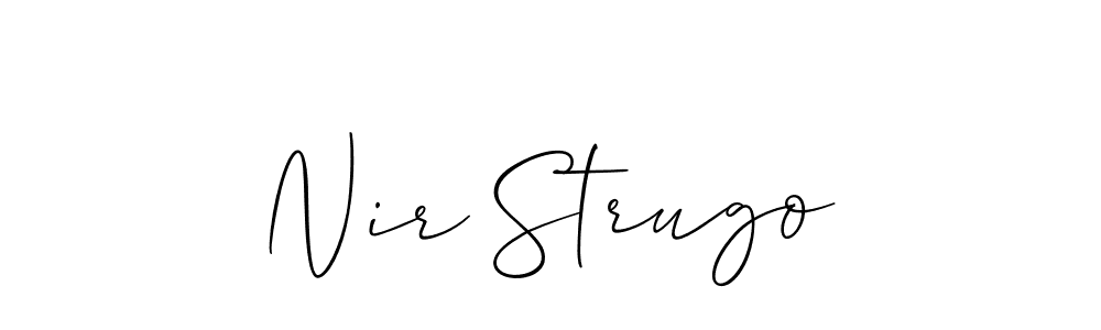 Also we have Nir Strugo name is the best signature style. Create professional handwritten signature collection using Allison_Script autograph style. Nir Strugo signature style 2 images and pictures png