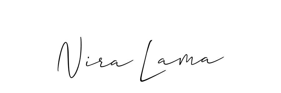 Create a beautiful signature design for name Nira Lama. With this signature (Allison_Script) fonts, you can make a handwritten signature for free. Nira Lama signature style 2 images and pictures png