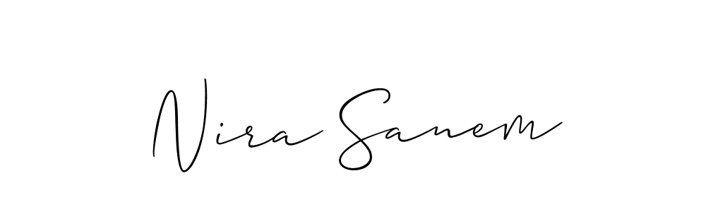 Create a beautiful signature design for name Nira Sanem. With this signature (Allison_Script) fonts, you can make a handwritten signature for free. Nira Sanem signature style 2 images and pictures png