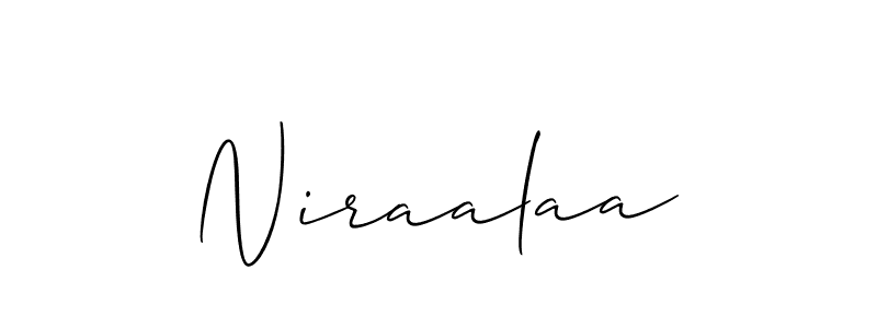 How to make Niraalaa name signature. Use Allison_Script style for creating short signs online. This is the latest handwritten sign. Niraalaa signature style 2 images and pictures png