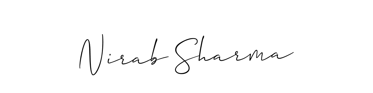 Check out images of Autograph of Nirab Sharma name. Actor Nirab Sharma Signature Style. Allison_Script is a professional sign style online. Nirab Sharma signature style 2 images and pictures png