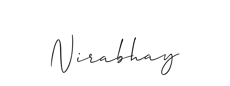 How to make Nirabhay signature? Allison_Script is a professional autograph style. Create handwritten signature for Nirabhay name. Nirabhay signature style 2 images and pictures png