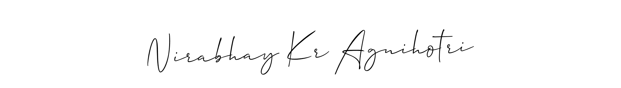 Create a beautiful signature design for name Nirabhay Kr Agnihotri. With this signature (Allison_Script) fonts, you can make a handwritten signature for free. Nirabhay Kr Agnihotri signature style 2 images and pictures png