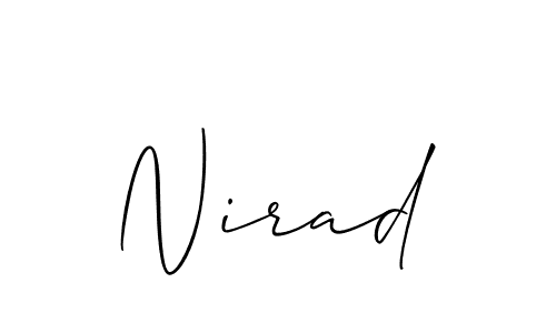 Use a signature maker to create a handwritten signature online. With this signature software, you can design (Allison_Script) your own signature for name Nirad. Nirad signature style 2 images and pictures png