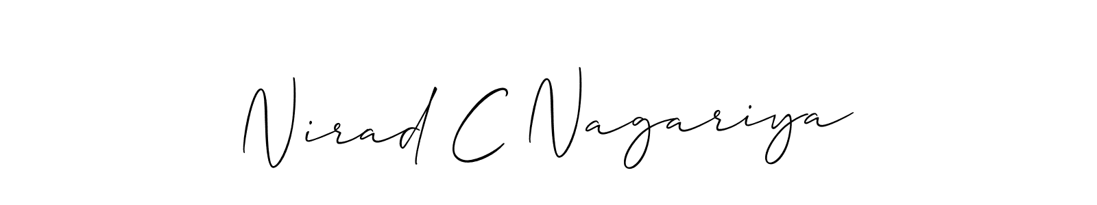 How to make Nirad C Nagariya name signature. Use Allison_Script style for creating short signs online. This is the latest handwritten sign. Nirad C Nagariya signature style 2 images and pictures png