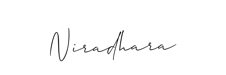 Allison_Script is a professional signature style that is perfect for those who want to add a touch of class to their signature. It is also a great choice for those who want to make their signature more unique. Get Niradhara name to fancy signature for free. Niradhara signature style 2 images and pictures png
