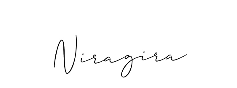 The best way (Allison_Script) to make a short signature is to pick only two or three words in your name. The name Niragira include a total of six letters. For converting this name. Niragira signature style 2 images and pictures png