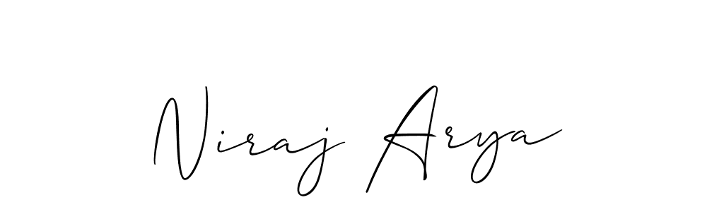 Allison_Script is a professional signature style that is perfect for those who want to add a touch of class to their signature. It is also a great choice for those who want to make their signature more unique. Get Niraj Arya name to fancy signature for free. Niraj Arya signature style 2 images and pictures png