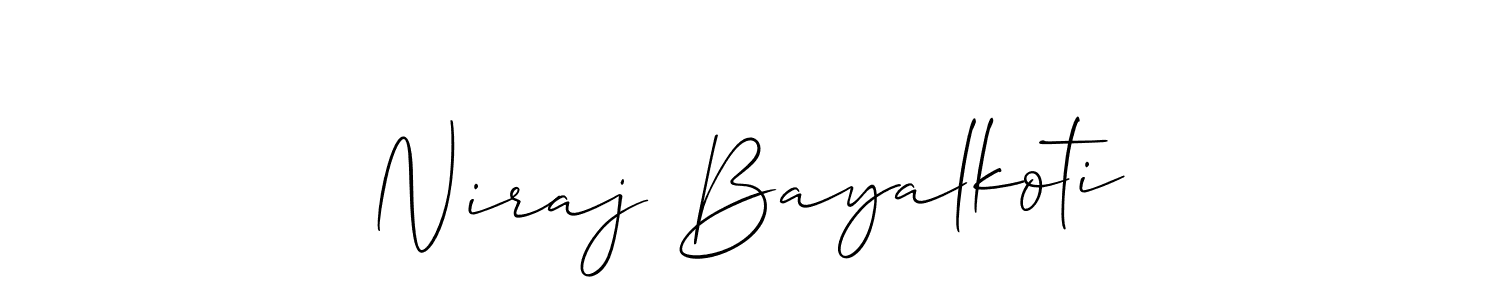 How to make Niraj Bayalkoti signature? Allison_Script is a professional autograph style. Create handwritten signature for Niraj Bayalkoti name. Niraj Bayalkoti signature style 2 images and pictures png