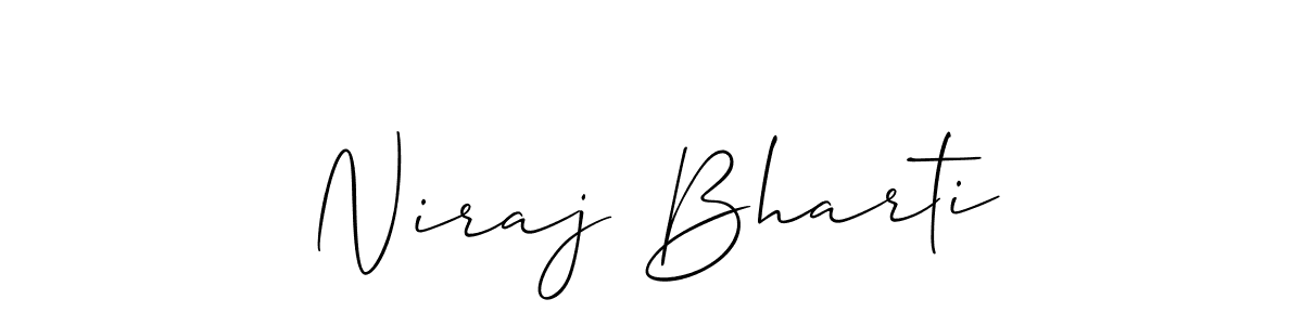 How to make Niraj Bharti name signature. Use Allison_Script style for creating short signs online. This is the latest handwritten sign. Niraj Bharti signature style 2 images and pictures png