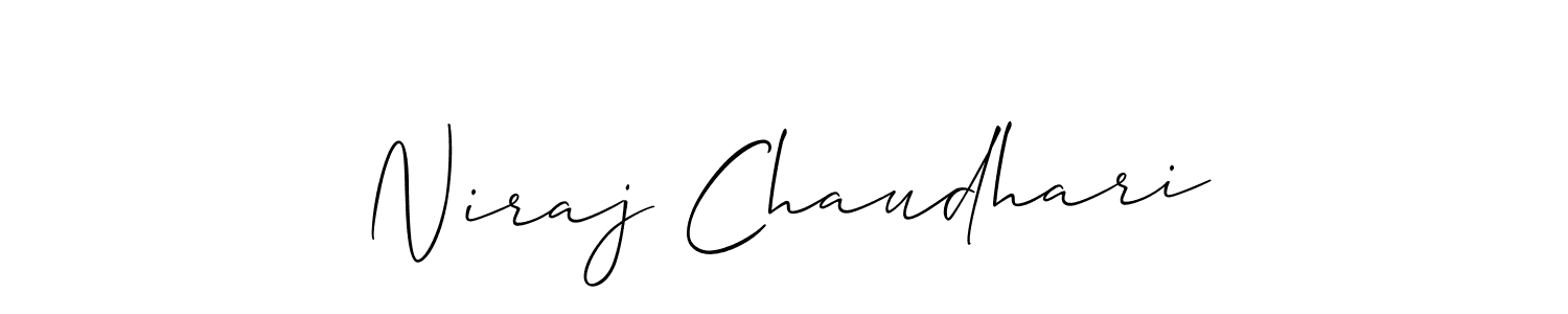 How to make Niraj Chaudhari name signature. Use Allison_Script style for creating short signs online. This is the latest handwritten sign. Niraj Chaudhari signature style 2 images and pictures png