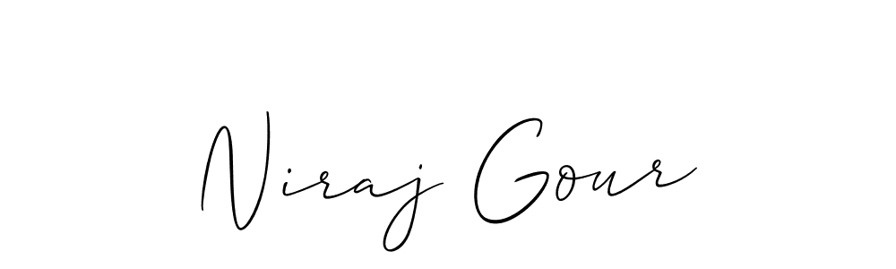 How to make Niraj Gour name signature. Use Allison_Script style for creating short signs online. This is the latest handwritten sign. Niraj Gour signature style 2 images and pictures png