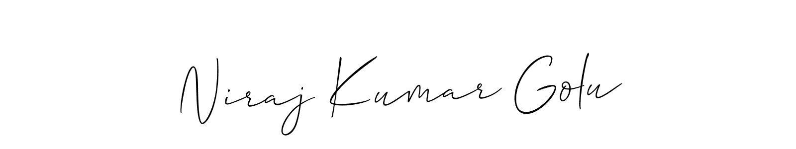 Check out images of Autograph of Niraj Kumar Golu name. Actor Niraj Kumar Golu Signature Style. Allison_Script is a professional sign style online. Niraj Kumar Golu signature style 2 images and pictures png