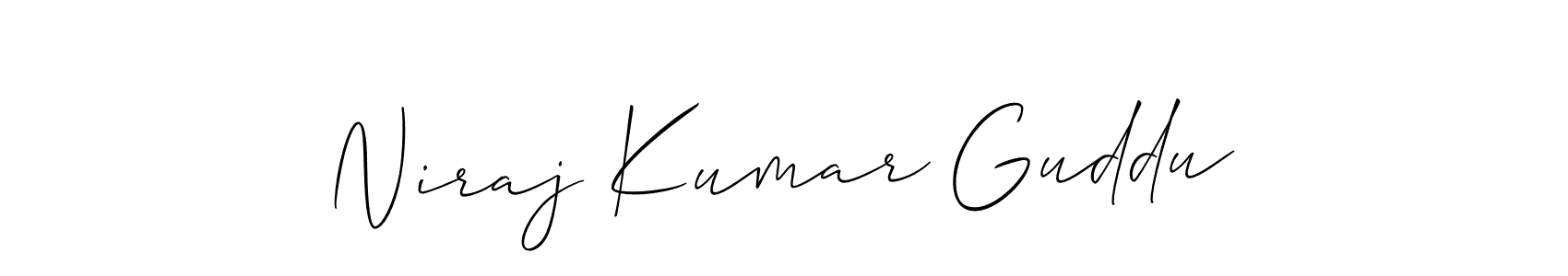 Design your own signature with our free online signature maker. With this signature software, you can create a handwritten (Allison_Script) signature for name Niraj Kumar Guddu. Niraj Kumar Guddu signature style 2 images and pictures png