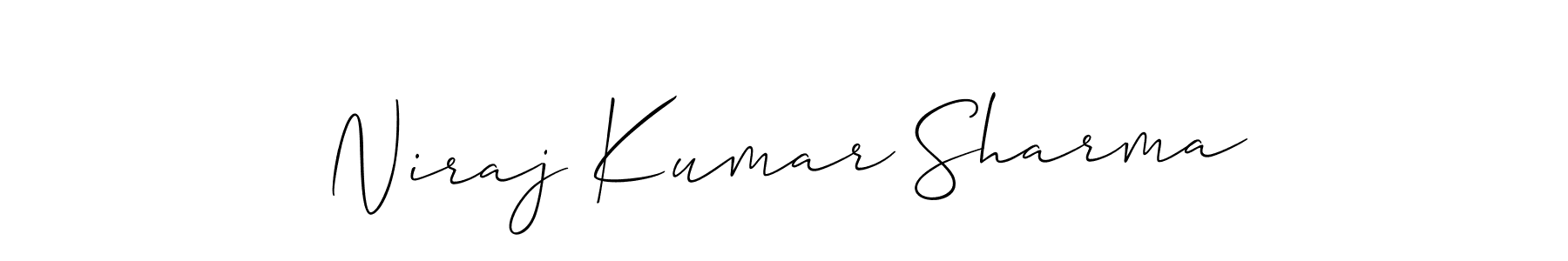 Create a beautiful signature design for name Niraj Kumar Sharma. With this signature (Allison_Script) fonts, you can make a handwritten signature for free. Niraj Kumar Sharma signature style 2 images and pictures png