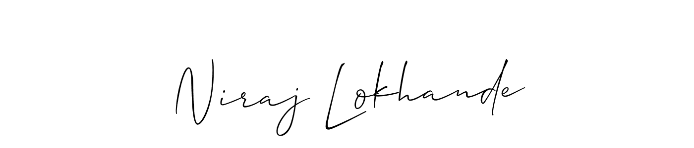 How to make Niraj Lokhande name signature. Use Allison_Script style for creating short signs online. This is the latest handwritten sign. Niraj Lokhande signature style 2 images and pictures png