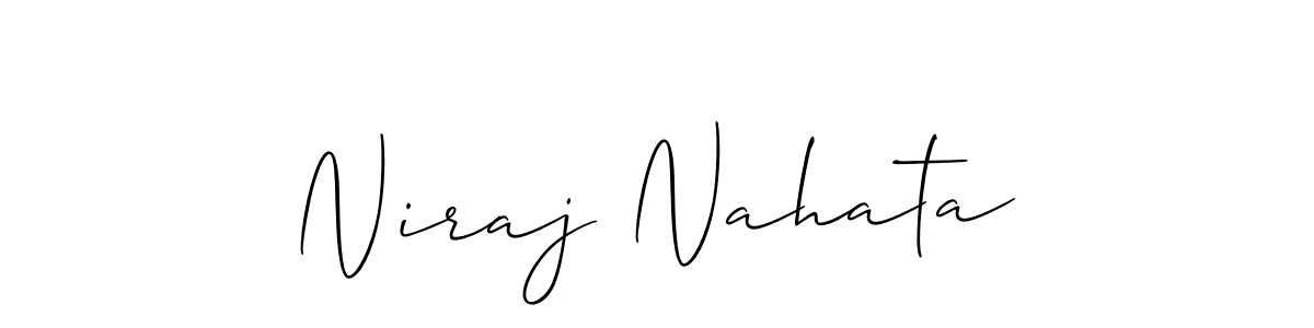 Create a beautiful signature design for name Niraj Nahata. With this signature (Allison_Script) fonts, you can make a handwritten signature for free. Niraj Nahata signature style 2 images and pictures png